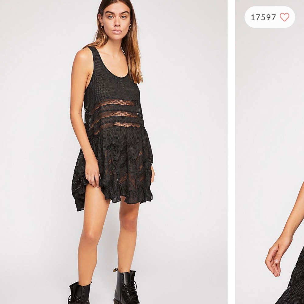 Voile and Lace Trapeze Slip Dress